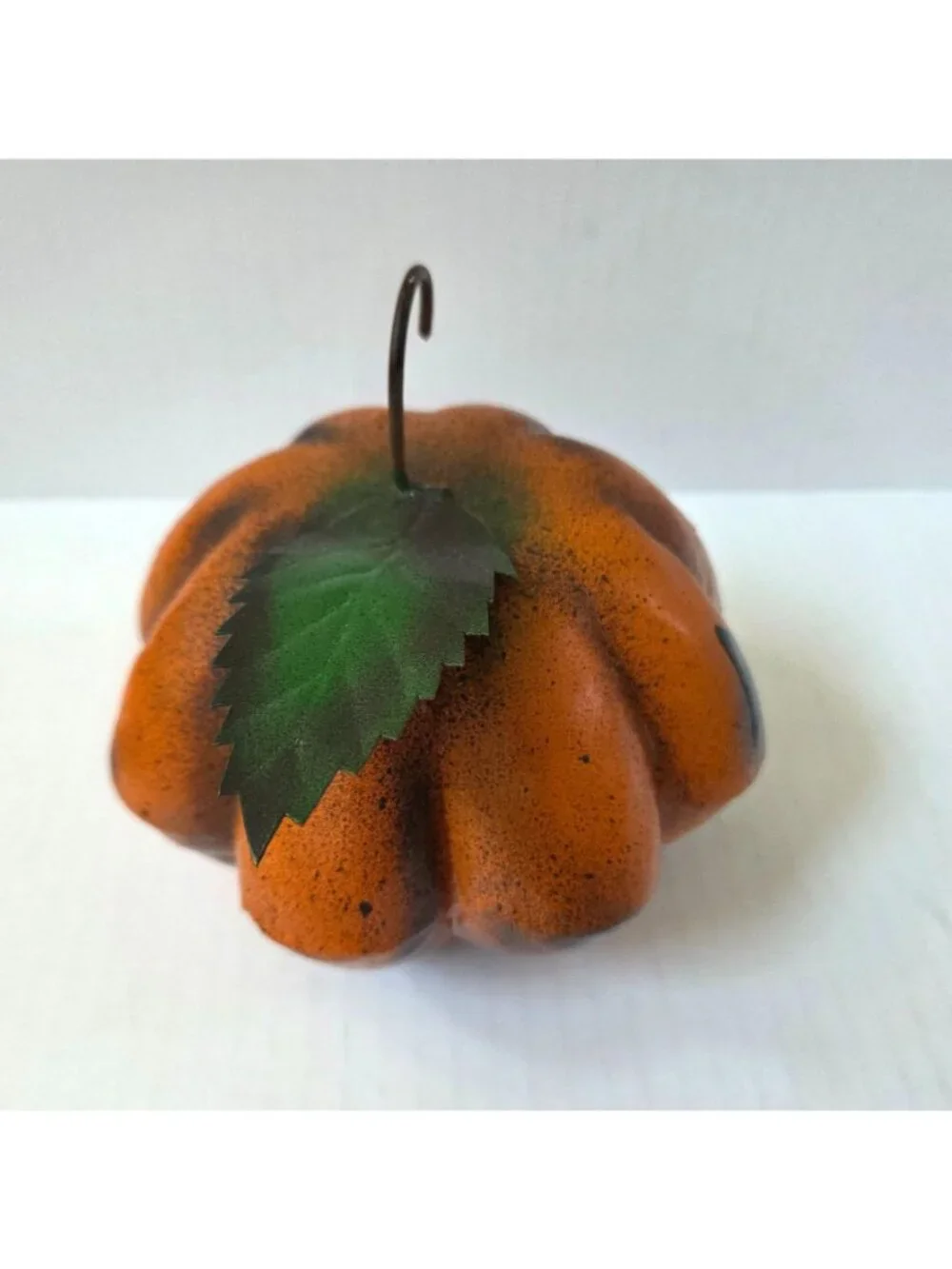 Folk Art Hand Painted Metal Halloween Decor Pumpkin Jack O Lantern Nancy Capuano